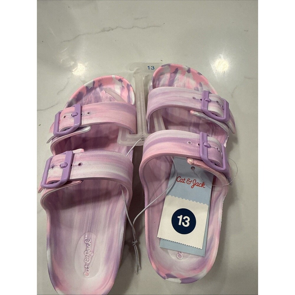 Girls' Noa Blown EVA Footbed Sandals - Cat & Jack Pink/Purple 13